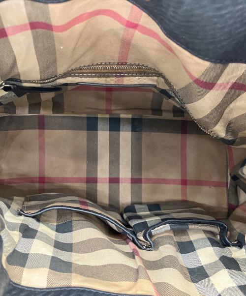 BURBERRY（バーバリー）BURBERRY (バーバリー) レザートートバッグ ブラックの古着・服飾アイテム