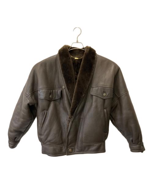 SHEARLING（シャーリング）SHEARLING (シャーリング) レザームートンジャケット ブラウン サイズ:48の古着・服飾アイテム