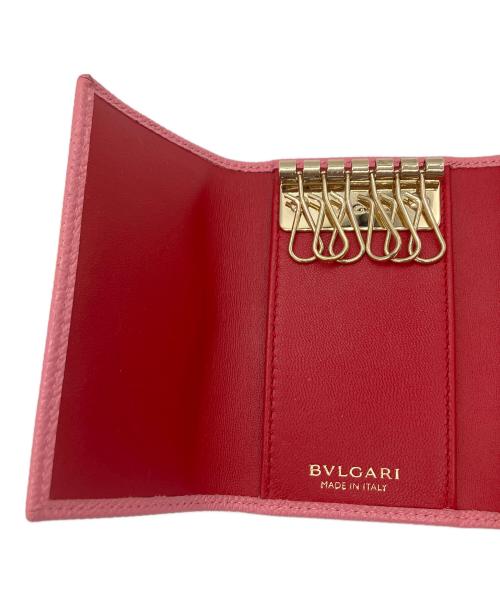 BVLGARI（ブルガリ）BVLGARI (ブルガリ) ロゴクリップ キーケース ピンクの古着・服飾アイテム