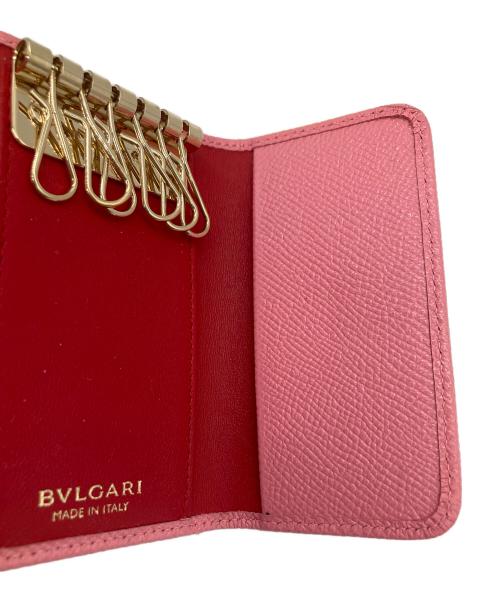 BVLGARI（ブルガリ）BVLGARI (ブルガリ) ロゴクリップ キーケース ピンクの古着・服飾アイテム