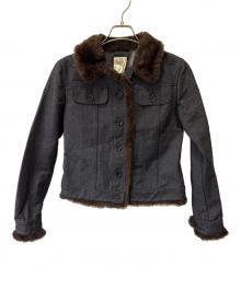 DOLCE & GABBANA（ドルチェ＆ガッバーナ）の古着「ファーデニムジャケット」｜ブラック
