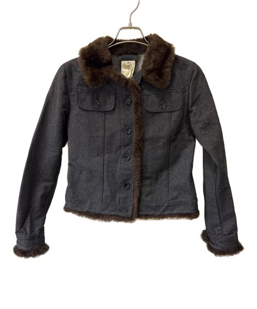 DOLCE & GABBANA（ドルチェ＆ガッバーナ）DOLCE & GABBANA (ドルチェ＆ガッバーナ) ファーデニムジャケット ブラック サイズ:42の古着・服飾アイテム