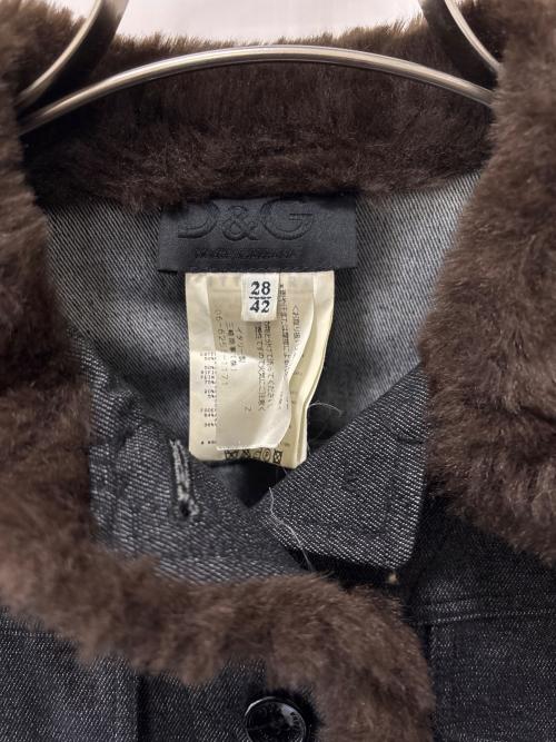 DOLCE & GABBANA（ドルチェ＆ガッバーナ）DOLCE & GABBANA (ドルチェ＆ガッバーナ) ファーデニムジャケット ブラック サイズ:42の古着・服飾アイテム