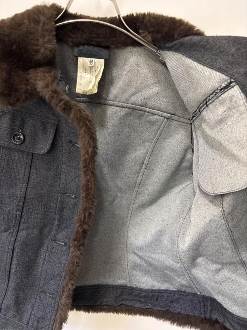DOLCE & GABBANA（ドルチェ＆ガッバーナ）DOLCE & GABBANA (ドルチェ＆ガッバーナ) ファーデニムジャケット ブラック サイズ:42の古着・服飾アイテム