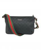 GUCCIグッチ）の古着「GGキャンバスショルダーバッグ」｜ブラック