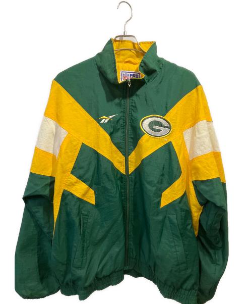 REEBOK（リーボック）REEBOK (リーボック) NFL ナイロンジャケット グリーン×イエロー サイズ:XLの古着・服飾アイテム