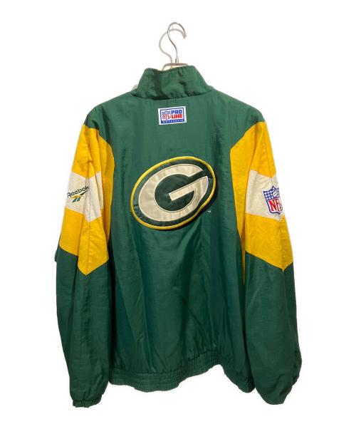 REEBOK（リーボック）REEBOK (リーボック) NFL ナイロンジャケット グリーン×イエロー サイズ:XLの古着・服飾アイテム