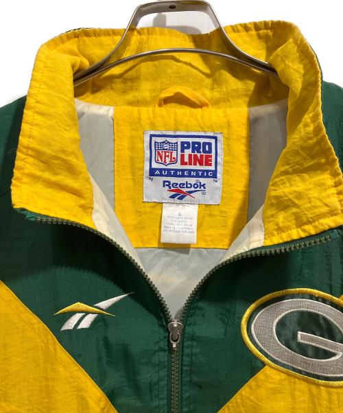REEBOK（リーボック）REEBOK (リーボック) NFL ナイロンジャケット グリーン×イエロー サイズ:XLの古着・服飾アイテム