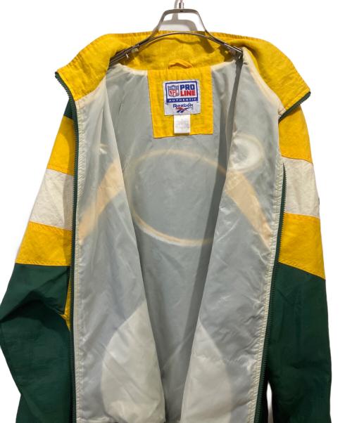 REEBOK（リーボック）REEBOK (リーボック) NFL ナイロンジャケット グリーン×イエロー サイズ:XLの古着・服飾アイテム