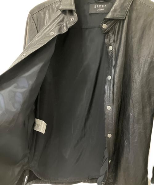 EPOCA UOMO（エポカ ウォモ）EPOCA UOMO (エポカ ウォモ) レザージャケット ブラック サイズ:48の古着・服飾アイテム
