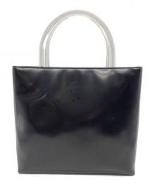PRADA（プラダ）の古着「エナメルハンドバッグ」｜ブラック