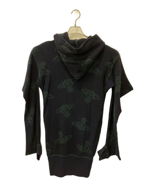 Vivienne Westwood RED LABEL（ヴィヴィアンウエストウッドレッドレーベル）Vivienne Westwood RED LABEL (ヴィヴィアンウエストウッドレッドレーベル) 薄手カーディガン ネイビー×グリーン サイズ:2の古着・服飾アイテム