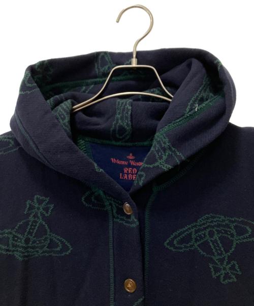 Vivienne Westwood RED LABEL（ヴィヴィアンウエストウッドレッドレーベル）Vivienne Westwood RED LABEL (ヴィヴィアンウエストウッドレッドレーベル) 薄手カーディガン ネイビー×グリーン サイズ:2の古着・服飾アイテム