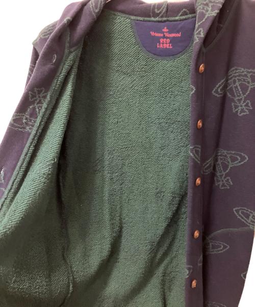 Vivienne Westwood RED LABEL（ヴィヴィアンウエストウッドレッドレーベル）Vivienne Westwood RED LABEL (ヴィヴィアンウエストウッドレッドレーベル) 薄手カーディガン ネイビー×グリーン サイズ:2の古着・服飾アイテム