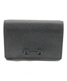 GUCCI（グッチ）の古着「カードケース　ホースビット」｜ブラック