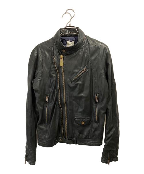 DIESEL（ディーゼル）DIESEL (ディーゼル) ラムレザージャケット ブラック サイズ:Sの古着・服飾アイテム