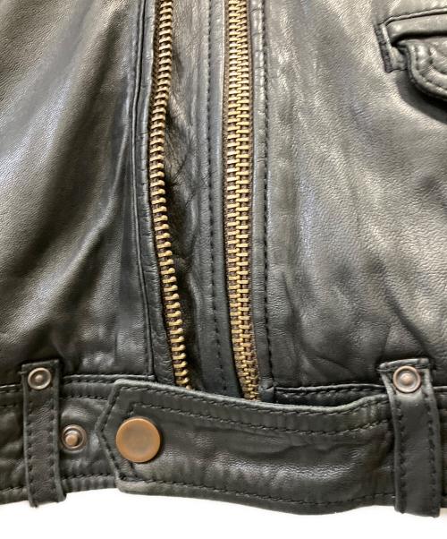DIESEL（ディーゼル）DIESEL (ディーゼル) ラムレザージャケット ブラック サイズ:Sの古着・服飾アイテム