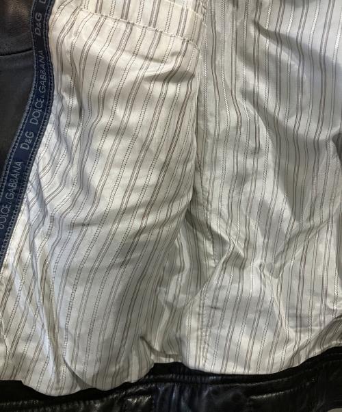 DOLCE & GABBANA（ドルチェ＆ガッバーナ）DOLCE & GABBANA (ドルチェ＆ガッバーナ) ラムレザージャケット ブラック サイズ:46の古着・服飾アイテム