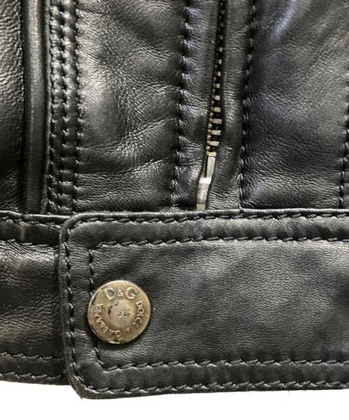 DOLCE & GABBANA（ドルチェ＆ガッバーナ）DOLCE & GABBANA (ドルチェ＆ガッバーナ) ラムレザージャケット ブラック サイズ:46の古着・服飾アイテム