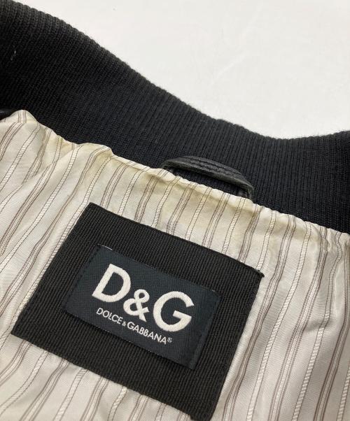 DOLCE & GABBANA（ドルチェ＆ガッバーナ）DOLCE & GABBANA (ドルチェ＆ガッバーナ) ラムレザージャケット ブラック サイズ:46の古着・服飾アイテム