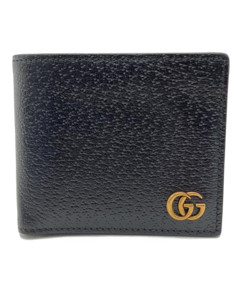 GUCCI（グッチ）GUCCI (グッチ) 2つ折り財布　GGマーモント ブラックの古着・服飾アイテム