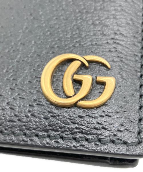 GUCCI（グッチ）GUCCI (グッチ) 2つ折り財布　GGマーモント ブラックの古着・服飾アイテム