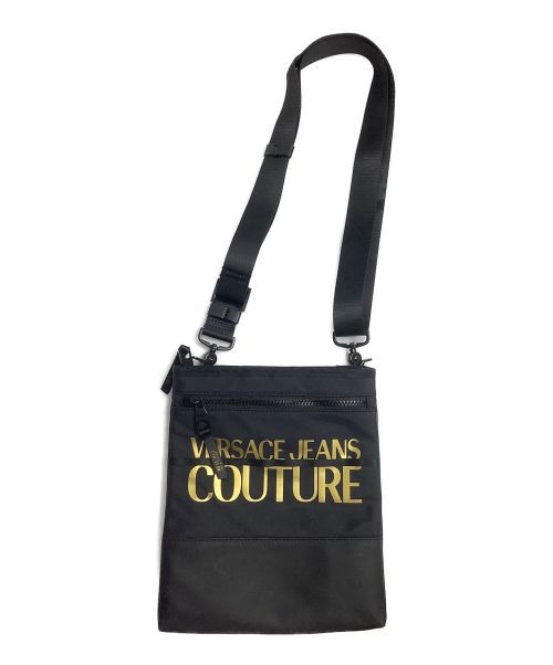 VERSACE JEANS COUTURE（ヴェルサーチ ジーンズクチュール）VERSACE JEANS COUTURE (ヴェルサーチ ジーンズクチュール) ショルダーバッグ ブラック×ゴールドの古着・服飾アイテム