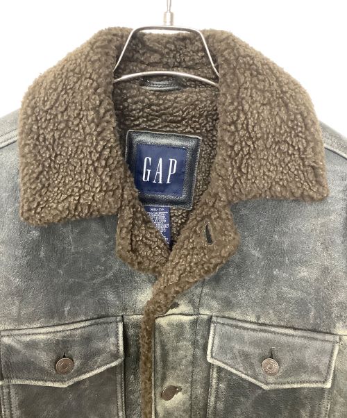 OLD GAP（オールドギャップ）OLD GAP (オールドギャップ) 裏ボアレザージャケット グレー×ブラウン サイズ:XSの古着・服飾アイテム
