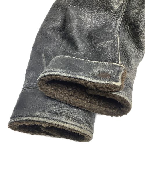 OLD GAP（オールドギャップ）OLD GAP (オールドギャップ) 裏ボアレザージャケット グレー×ブラウン サイズ:XSの古着・服飾アイテム