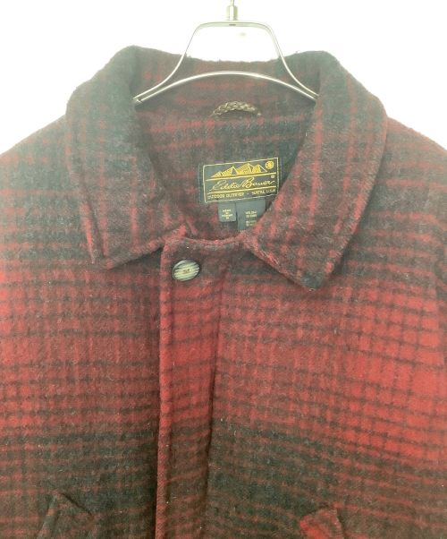 Eddie Bauer（エディーバウアー）Eddie Bauer (エディーバウアー) ウールジャケット レッド×ブラック サイズ:Mの古着・服飾アイテム