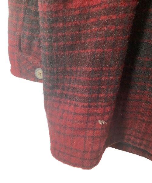 Eddie Bauer（エディーバウアー）Eddie Bauer (エディーバウアー) ウールジャケット レッド×ブラック サイズ:Mの古着・服飾アイテム