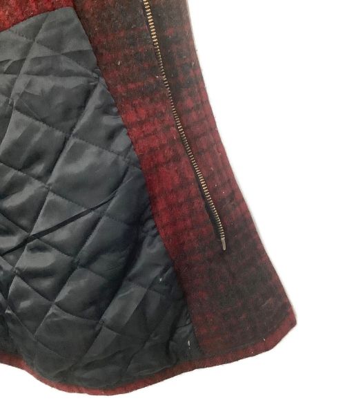 Eddie Bauer（エディーバウアー）Eddie Bauer (エディーバウアー) ウールジャケット レッド×ブラック サイズ:Mの古着・服飾アイテム