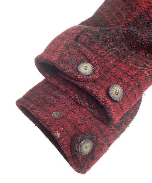 Eddie Bauer（エディーバウアー）Eddie Bauer (エディーバウアー) ウールジャケット レッド×ブラック サイズ:Mの古着・服飾アイテム