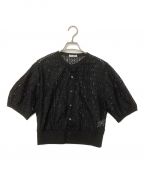 CLANEクラネ）の古着「ヴィンテージレースミニパフカーディガン」｜ブラック