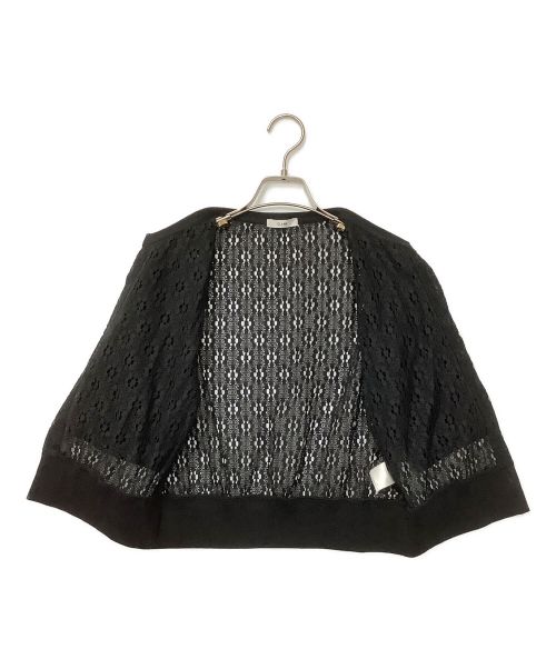 CLANE（クラネ）CLANE (クラネ) ヴィンテージレースミニパフカーディガン ブラック サイズ:2の古着・服飾アイテム
