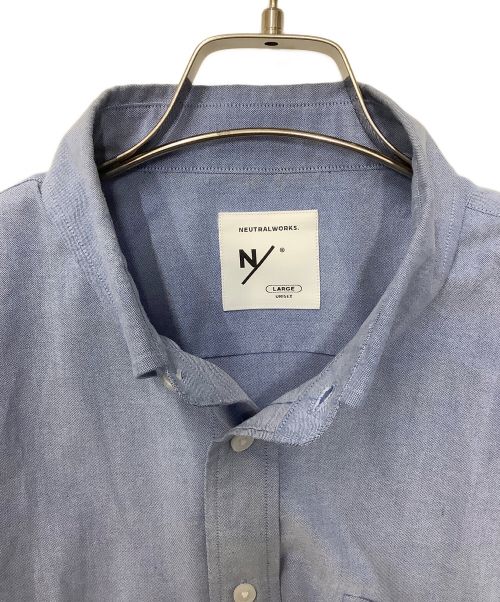 NEUTRALWORKS（ニュートラルワークス）neutralworks (ニュートラルワークス) ロングスリーブスタンダードオックスフォードボタンダウンシャツ ブルー サイズ:Lの古着・服飾アイテム