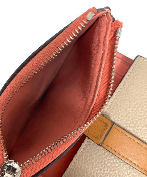 LOEWE（ロエベ）LOEWE (ロエベ) トライフォールド ウォレット ベージュ×サーモンピンクの古着・服飾アイテム