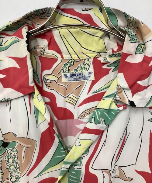 Sun Surf（サンサーフ）Sun Surf (サンサーフ) アロハシャツ レッド×グリーン サイズ:Lの古着・服飾アイテム