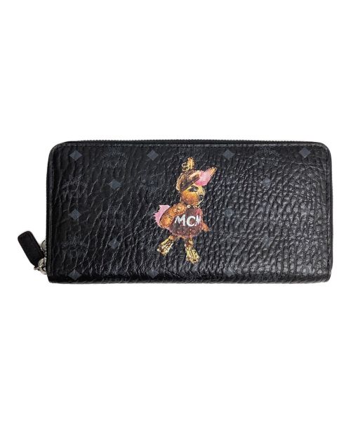 MCM（エムシーエム）MCM (エムシーエム) ラウンドファスナー長財布 ブラックの古着・服飾アイテム