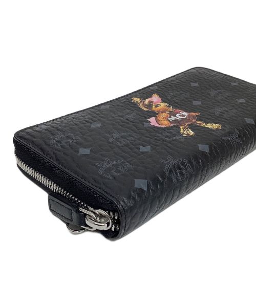 MCM（エムシーエム）MCM (エムシーエム) ラウンドファスナー長財布 ブラックの古着・服飾アイテム