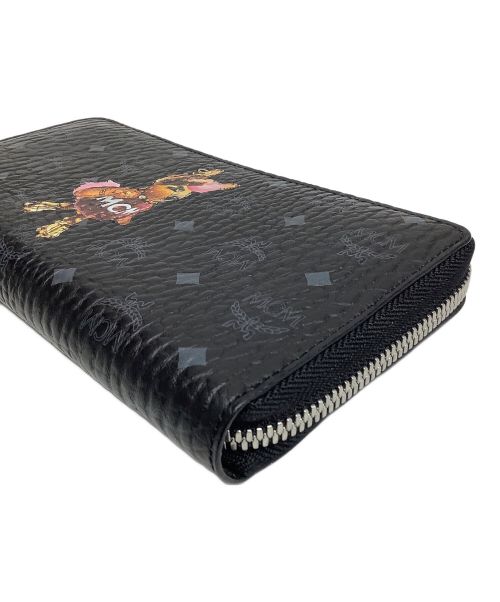 MCM（エムシーエム）MCM (エムシーエム) ラウンドファスナー長財布 ブラックの古着・服飾アイテム