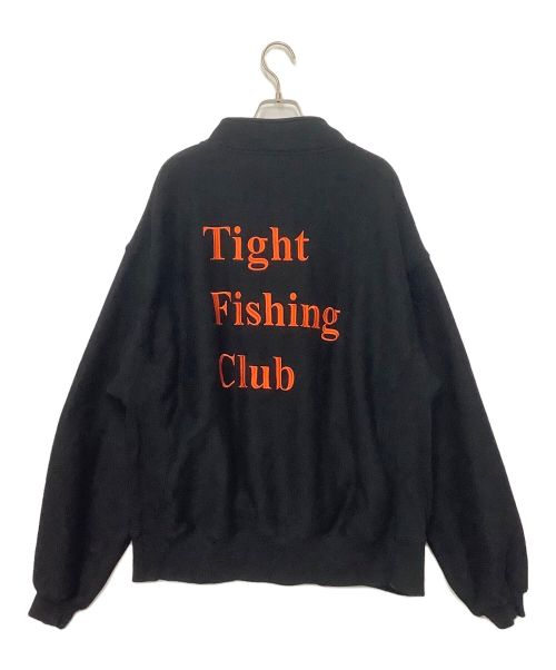 TIGHTBOOTH PRODUCTION（タイトブースプロダクション）TIGHTBOOTH PRODUCTION (タイトブースプロダクション) CHAOS FISHING CLUB (カオスフィッシングクラブ) ハーフボタンプルオーバー ブラック サイズ:Mの古着・服飾アイテム