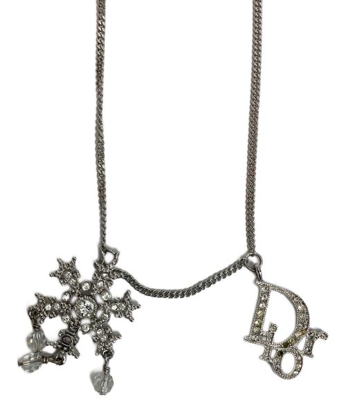 Christian Dior（クリスチャン ディオール）Christian Dior (クリスチャン ディオール) ロゴ 雪の結晶モチーフ ネックレス シルバーの古着・服飾アイテム