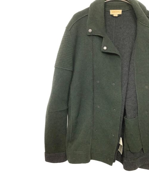 DIESEL（ディーゼル）DIESEL (ディーゼル) ダブルライダースニットジャケット カーキ サイズ:Lの古着・服飾アイテム