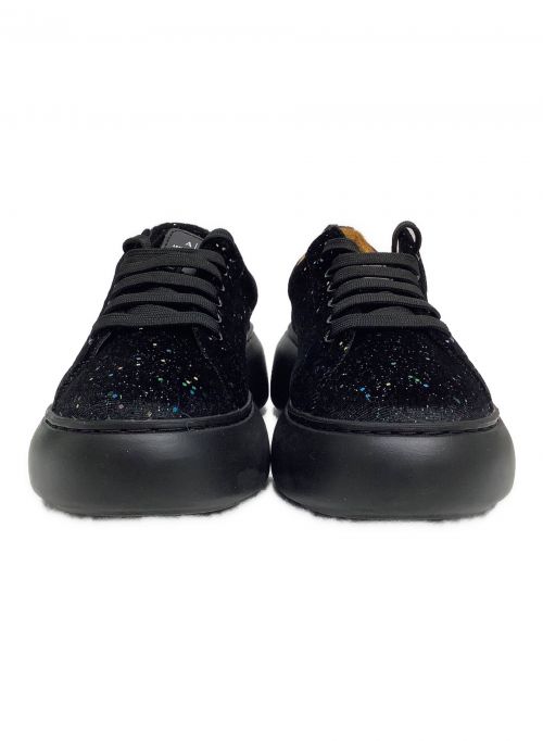 ARMANI EXCHANGE（アルマーニ エクスチェンジ）ARMANI EXCHANGE (アルマーニ エクスチェンジ) 厚底スニーカー ブラック サイズ:36の古着・服飾アイテム