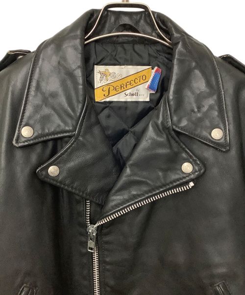 Schott（ショット）shott (ショット) ライダースジャケット ブラック サイズ:12の古着・服飾アイテム