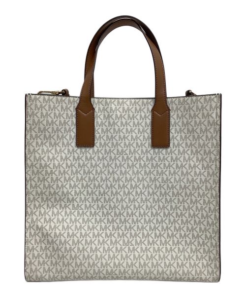 MICHAEL KORS（マイケル・コース）MICHAEL KORS (マイケルコース) 2WAYショルダーバッグ ホワイト×ブラウンの古着・服飾アイテム