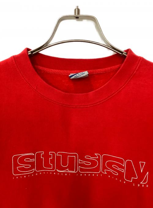 stussy（ステューシー）stussy (ステューシー) スウェット レッド サイズ:Mの古着・服飾アイテム