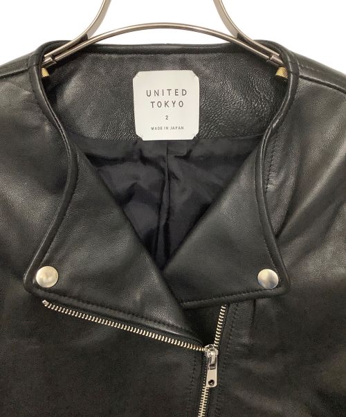 UNITED TOKYO（ユナイテッドトーキョー）UNITED TOKYO (ユナイテッドトーキョー) ラムセミダブルライダース ブラック サイズ:2の古着・服飾アイテム
