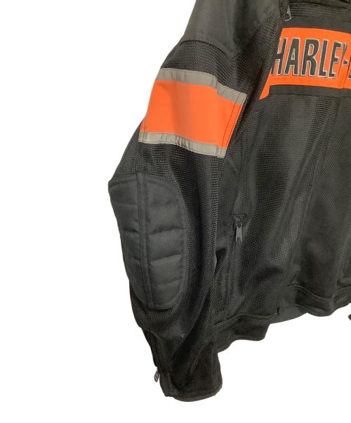HARLEY-DAVIDSON（ハーレーダビッドソン）HARLEY-DAVIDSON (ハーレーダビッドソン) ライディングジャケット ブラック×オレンジ サイズ:Lの古着・服飾アイテム